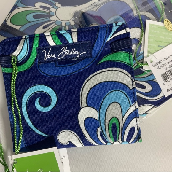 Vera Bradley NWT Notebook Mediterranean Blue 4x4 Blank Pages Elastic Band Close - Picture 3 of 10